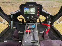 the cockpit of an airplane with electronic equipment in it