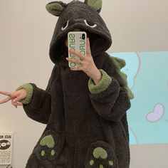 Winter Thicken Women Pajamas Onesie Jumpsuits Anime Kigurumis Adult Korean Femme Pijamas Plush Soft Adult Pajamas, Toddler Winter, Women Pajamas, Dinosaur Plush, Pajamas Gift, Cartoon Dinosaur, Floral Print Maxi, Cheap Prom Dresses, Cute Pattern