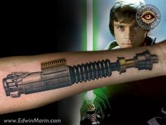 Skywalker Tattoo, Starwars Lightsaber, Luke Skywalker Lightsaber, Couple Tattoos Love, Tattoo Star, Skywalker Lightsaber