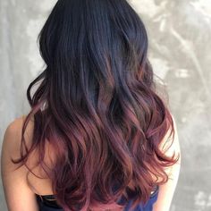 Black to Dusty Burgundy Ombre Burgundy Hair Colour, Burgundy Hair Colors, Dark Burgundy Hair Color, Short Burgundy Hair, Hair Colour Natural