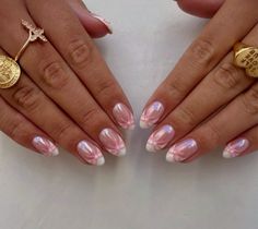 Almond Nail Inspo 2024, Vacation Nail Inspo 2024 Almond, Spring Nail Inspo 2024 Almond, Nail Inspiration Summer 2024 Almond, Valetines Almond Nails, College Nails, Chrome Tips, Bow Nails, Spring Acrylic Nails