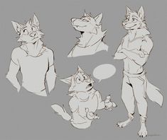 an image of some furry animals that are in the process of making character designs for a video game