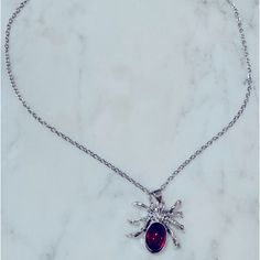 New Condition. Spider Necklace, Red Spider, Source Unknown, Womens Jewelry Necklace, Jewelry Necklaces, Women Jewelry, Necklaces, Collage, Halloween