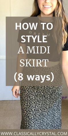 #midi skirts ideas# Ways To Wear Midi Skirt, Tops For Midi Skirts, Styling Floral Midi Skirt, Womens Skirts Midi, Shoes For Skirts Casual, Black Print Skirt Outfit, How To Wear A Midi Skirt In Winter, How To Style High Waisted Skirt, Styling Skirts In Winter