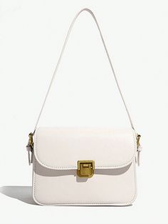 Women's Minimalist Flap Square Bag Messenger Handbag Preppy Style Female Crossbody Bag Purse Casual Trendy Beige Casual   Pu Plain Square Bag   Women Bags, size features are:Bust: ,Length: ,Sleeve Length: Purse Casual, Shoulder Strap Bag, Strap Bag, Clothes Ideas, Small Purse, Shoulder Tote Bag, Shoulder Purse, Square Bag, Shoulder Tote