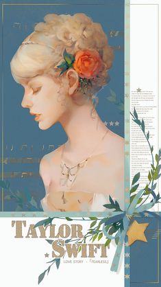 a painting of a woman with flowers in her hair and an article about the artist's work