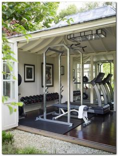 an instagramted photo of a home gym