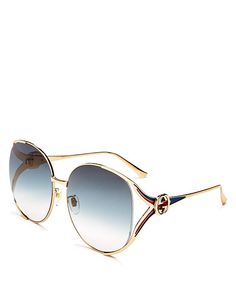 Gucci - Women's Oversized Round Sunglasses, 63mm Gucci Shades Sunglasses Women, Luxury Sunglasses With Tinted Round Frame, Luxury Sunglasses With Tinted Lenses And Round Frame, Luxury Round Frame Sunglasses With Tinted Lenses, Luxury Sunglasses With Uv Protection And Round Frame, Luxury Round Frame Sunglasses With Uv Protection, Gucci Oversized Sunglasses, Gucci Sunglasses Women, Aventura Mall