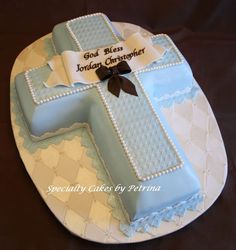 a cake that is shaped like a cross