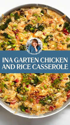 Ina Garten Chicken And Rice Casserole Chicken And Rice Rotisserie, Ina Garten Chicken Casserole, Asian Chicken And Rice Bake, Savory Chicken And Rice Recipes, Chicken Veggie Rice Bake, Chicken And Rice Casserole With Veggies, Chicken Rice Peas Casserole, Casseroles With Chicken And Rice, Broccoli Chicken Rice Bake