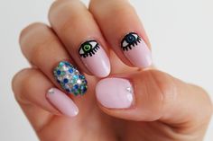 Evil Eye Nail Art Revisited Monica Hayworth Evil Eye Nail Art, Evil Eye Nail, Evil Eye Nails, Eye Nail Art, Milky Nails, Makeup Hacks Beauty Secrets, Evil Eye Design, Eye Nails, Blue Nail Designs