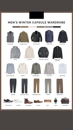 we are thrilled to share our very first Men’s Winter Capsule Wardrobe with you today. This winter capsule focuses on the guy with a new winter gift. Minimalist Wardrobe Men, Mens Winter Wardrobe, Capsule Wardrobe Men, Men's Capsule Wardrobe, Italy Winter, Capsule Wardrobe Casual, Mens Business Casual Outfits, Minimalist Fashion Men, Winter Pins