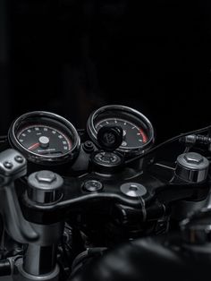 the gauges and speedometers are visible on this motorcycle