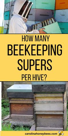 a beekeeper in front of his hive box with the words how many beekeepers per hive