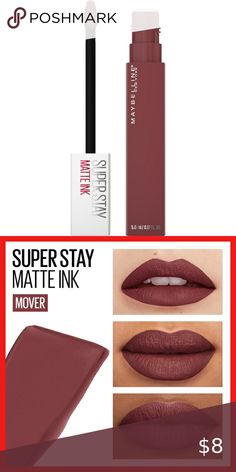 Maybelline SuperStay Matte Ink- 160 MOVER- 0.17FL OZ. E Girl Makeup, Makeup Things, Lip Combo, Dark Autumn, Lipstick Color, Maybelline Super Stay