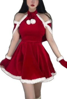 a woman dressed in a santa claus costume