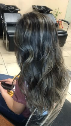 Perfect Long Layered Haircut, Light Ash Brown Highlights On Black Hair, All Over Medium Brown Hair Color, Blonde Babylights On Brown Hair, Sunkissed Hair Highlights, Baby Lights On Dark Hair, Black Hair With Ash Highlights, Ashy Babylights On Dark Hair, Chocolate Cherry Brown Hair