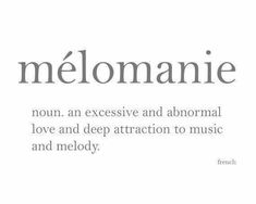 the words melomanie are written in black and white