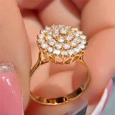 Luxury Inlay Flower Zircon Ring Women Wedding Jewely - Genuine - Gemstone Luxury Engagement Rings, Bling Wedding, Fancy Gifts, Wedding Party Jewelry, Proposal Engagement, Luxury Flowers, Zircon Ring, Proposal Ring, Color Ring