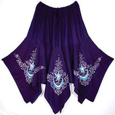 Celtic Moon Long Skirt purple Moon Skirt, Ritual Clothing, Pagan Festivals, Moon Designs, Pagan Rituals, Skirt Purple, Festival Skirts