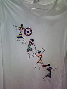 a t - shirt with three people painted on it