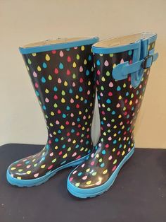 Polka-Dotted Rain Boots  | eBay Rain Boots, Polka Dots, Boots