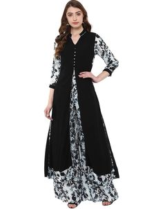 Black Rayon Palazzo Straight Black Machine Work:Arabic Attire #desisalwarkameez #cheapindiansalwarkameez #suitssalwar #designersalwarsuitsonline #onlinereadymadesalwarkameezshoppinginindia #suitsdesigns #newstylesuitsforladies #salwarkurtadesigns #newfashionsalwarkameezpictures #bestindiansalwarkameezonline #designerchuridarpatterns #newfashionsalwarkameez #bestsalwarkameez #kurtashalwarladies #indiansareeandsalwarkameez #exclusivesalwarkameez #newsuitsforwomen Fitted Black Palazzo Set For Party, Fitted Black Spring Kurta, Fitted Palazzo Set For Party With Front Open, Black Fitted Long Sleeve Palazzo Set, A Line Kurti, Kurta Palazzo Set, Fashion Corner, A Line Kurta, Palazzo Set