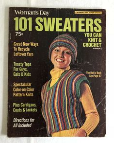 a magazine cover with a woman's day knitting pattern