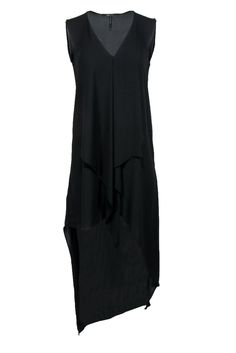 Current Boutique-BCBG Max Azria - Black High-Low Midi Dress w/ Draping Sz XXS Flowy Black Viscose Midi Dress, Black Flowy Viscose Midi Dress, Black Draped Maxi Dress For Summer, Black Beach Midi Dress With Asymmetrical Hem, Black Flowy Midi Dress With Asymmetrical Hem, Black Draped Midi Dress For Summer, Black Sleeveless Viscose Maxi Dress, Sleeveless Black Viscose Maxi Dress, Black Flowy Dress With Asymmetrical Hem