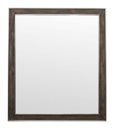 an old wooden frame mirror on a white background