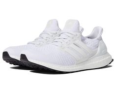 adidas Running Ultraboost 5.0 - Men's Shoes : White/White/White : The primary materials that compose this product contain a minimum of 20 percent recycled content. Featuring a colorblock design, the adidas Running Ultraboost 5.0 Running Shoes are perfect for your everyday runs. adidas PRIMEKNIT textile upper. BOOST midsole. Gusseted tongue for protection against dirt and dust. Lace-up closure. Pull-on style. Stretchweb outsole with Continental rubber. Imported. Measurements: Weight: 12 oz Produc Boy Teen, Adidas Primeknit, White Running Shoes, Mens Adidas, Adidas Running, Ultra Boost, Shoes White, White White, Adidas Men