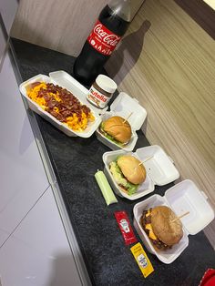 the meal is ready to be eaten on the counter in the restaurant or takeout area