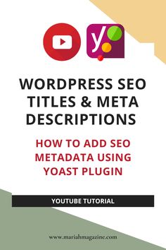 the title page for wordpress seo titles and meta descriptions, with an image of a video