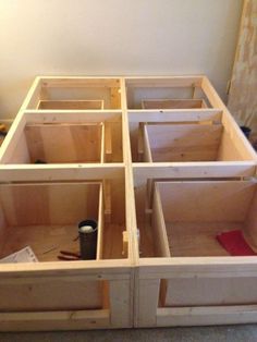 the drawers are open and ready to be built