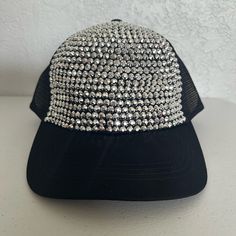 New With Tags Mudd Studded Adjustable Baseball Cap. Rare Discontinued Style! Black Adjustable Embellished Hats, Adjustable Rhinestone Baseball Cap For Party, Adjustable Black Hats With Rhinestones, Adjustable Silver Baseball Cap, Adjustable Black Hat With Rhinestones, Silver Adjustable Baseball Cap, Trendy Black Trucker Hat For Party, Black Snapback Baseball Cap For Party, Adjustable Silver Cap