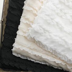 "Chiffon Ruffled fabric, Pleated Layers Chiffon Lace Fabric, Ruffled Fabric for Cake dress, Bridal Gown, Tutu Dress, Mini Dress, 1 Yard This listing is for one yard Measurement (approx): 53\" in width (135 cm) Qty: 1 yard ( Additional quantities are available.) Color: apricot, off white, black DIY homemade fabric, Wedding, Bridal dress, Ribbon flowers, jewelry design, doll clothes, cake, dolls, hang adorn, bra decoration, small parts, home decor... and so on, or any other crafts you like Wholesa White Chiffon Dress With Ruffles, Ruffled Fabric, Dress Ribbon, Fabric Crochet, Cake Dress, Wedding Bridal Dress, Cotton Gauze Fabric, Ruffle Fabric, Flowers Jewelry