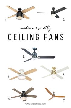 ceiling fans with the words modern and pretty ceiling fans