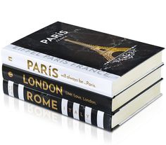 three books stacked on top of each other with the eiffel tower in paris