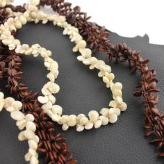 Seashell & Seed Necklace Set | Etsy Vintage Beige Beaded Necklace, Brown Shell Necklace As A Gift, Bohemian Brown Shell Necklaces, Vintage Beige Necklace For Gift, Vintage Beige Necklace Gift, Vintage Beige Necklace For Gifts, Vintage Brown Necklaces For The Beach, Vintage Brown Jewelry For The Beach, Adjustable Vintage Beige Necklace