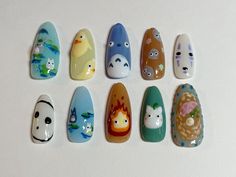 press on nails studio ghibli totoro spirited away ponyo gelx #gelx #nailinspo #nails #nailart #nailsoftheday #viral #explore #gelnails #acrylicnails #nailinstagram Studio Ghibli Nails, Ghibli Nails, Studio Ghibli Totoro, Ghibli Totoro, Kutek Disney, Mens Nails, Nail Art Studio, Anime Nails, Gel Mani