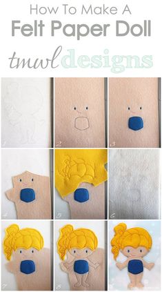 the instructions for how to make felt paper doll