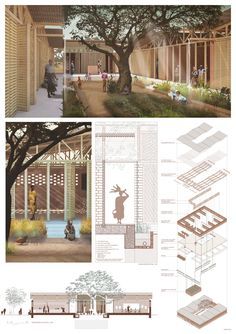 an architectural drawing shows the interior and exterior of a building with several different types of windows