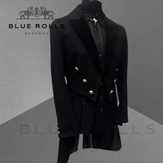 A Formal Black Victorian Coat With Tails - Mens Victorian Tailcoat - Regency Tailcoat - Victorian Style Hand Made Colors Available: Black, Navy Blue, Brown Article Description : This Victorian coat features elegant tails and is perfect for special occasions, formal events, or making a distinctive impression. Crafted from heavy brushed black fabric, it boasts sumptuous black velvet lapels and is fully lined in luxurious black satin. The front is adorned with six ornate metal buttons, complemented Regency Tailcoat, Victorian Coat, Dr Wardrobe, Victorian Clothing, Blue Exorcist, Victorian Style, Metal Buttons, Victorian Fashion, Black Satin