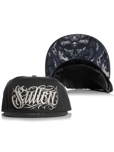 Unleash your daring and fearless style with the Sullen Men's Blxck Octopus Snapback Hat! Its versatile grey color and unique skull and octopus design on the underbill add a touch of mystery to your look. Featuring bold white puff embroidered lettering on the front and the subtle embroidery of the Artist Series logo on the side, this hat is a must-have for those who crave adventure and creativity. Polyester/Wool blended body Artist: DK_blxck Part of the Artist Series Printed artwork underside the brim Printed center design on the front Woven label at back Imported Skull And Octopus, Hat Tattoo, Subtle Embroidery, Embroidered Lettering, Octopus Design, Printed Artwork, Woven Label, Woven Labels, Printing Center