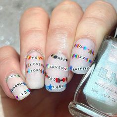 Taylor Nails Eras, Lover Taylor Swift Album Cover, Bejeweled Nails Taylor Swift, Taylor Swift Midnights Nails, Nails Taylor Swift Inspired