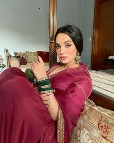 @melcccc Neha Singh, Red Sari, Salwar Kamiz, Casual Indian Fashion, Desi Outfits