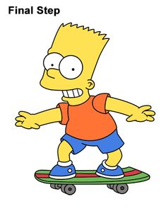 the simpsons on a skateboard with text that reads, `'final step '