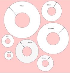 three circles are shown with measurements for each one in the center and two on the other side