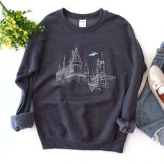 Flying Car Harry Potter, Ravenclaw Sweatshirt, Car Sweatshirt, Harry Potter Hoodie, Harry Potter Sweatshirt, Hogwarts Castle, Flying Car, Pretty Clothes, Dressed To Kill