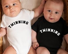 Twinning Onesies, 100% Cotton Baby Onesie, Twin Boy Outfit, Twin Girl Onesie, Minimalist Twin Outfit Twin Outfits Boy And Girl, Twin Onesies Funny, Twin Bassinet, Twins Onesies, Boy Girl Twin Outfits, Twin Clothes, Twin Outfit, Twin Baby Clothes